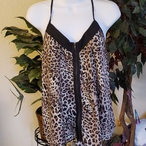 Leopard print T-back top